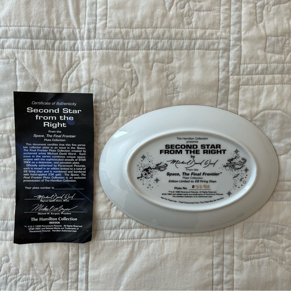 Star Trek Second Star From The Right W/COA - Space, The Final Frontier Hamilton - Picture 3 of 5